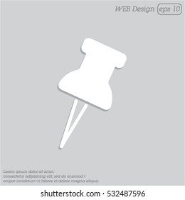 Web line icon. Drawing pin