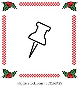 Web line icon. Drawing pin