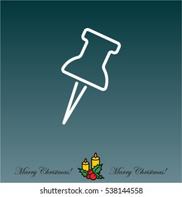 Web line icon. Drawing pin