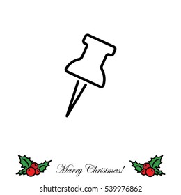 Web line icon. Drawing pin