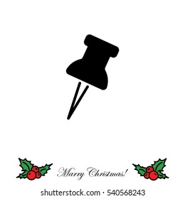 Web line icon. Drawing pin