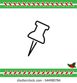 Web line icon. Drawing pin