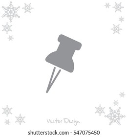Web line icon. Drawing pin