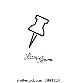 Web line icon. Drawing pin