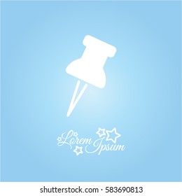 Web line icon. Drawing pin