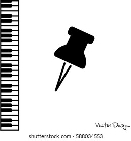 Web line icon. Drawing pin