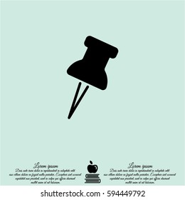 Web line icon. Drawing pin