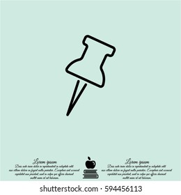 Web line icon. Drawing pin