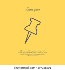 Web line icon. Drawing pin