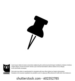 Web line icon. Drawing pin