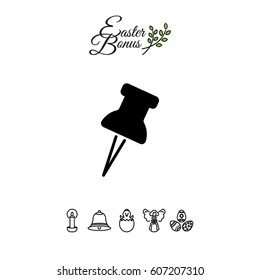 Web line icon. Drawing pin