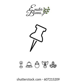 Web line icon. Drawing pin