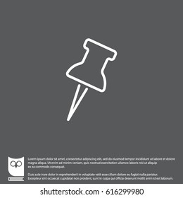 Web line icon. Drawing pin