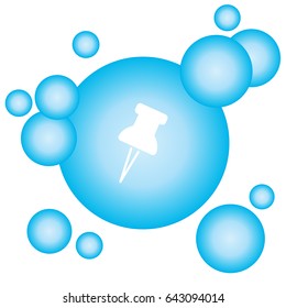 Web line icon. Drawing pin