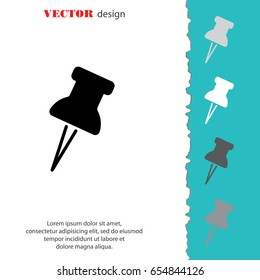 Web line icon. Drawing pin