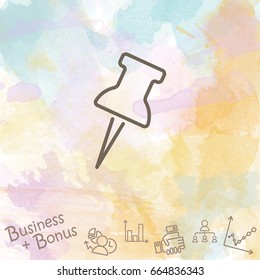 Web line icon. Drawing pin