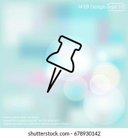 Web line icon. Drawing pin