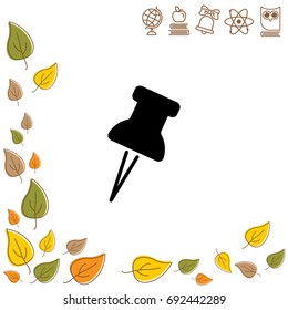 Web line icon. Drawing pin
