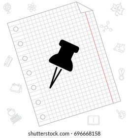 Web line icon. Drawing pin