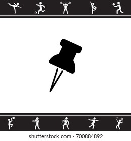 Web line icon. Drawing pin