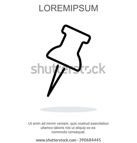 Web line icon. Drawing pin