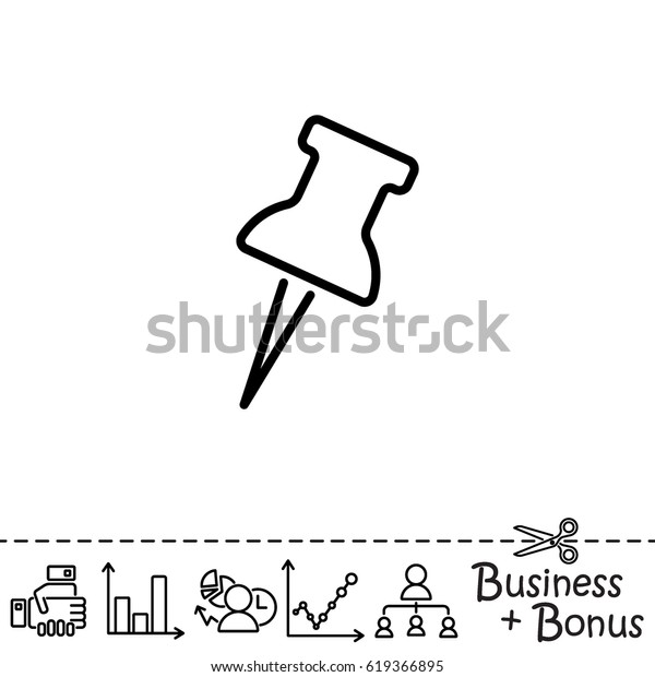 ウェブ線のアイコン 図面ピン のベクター画像素材 ロイヤリティフリー