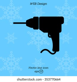 Web line icon. Drill