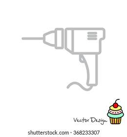 Web line icon. Drill