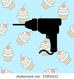 Web line icon. Drill