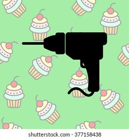 Web line icon. Drill