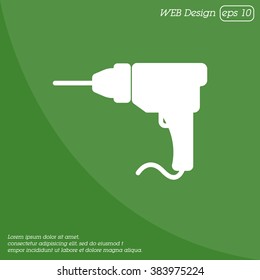 Web line icon. Drill