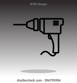 Web line icon. Drill