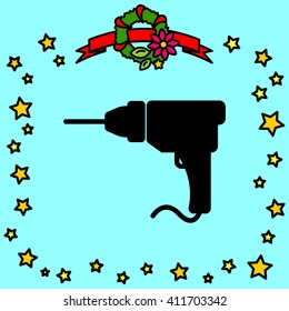 Web line icon. Drill