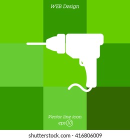 Web line icon. Drill