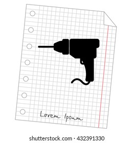 Web line icon. Drill