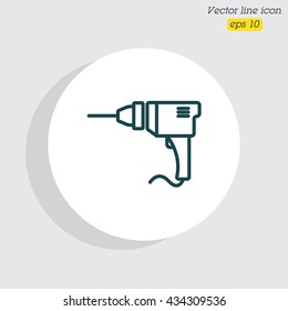 Web line icon. Drill