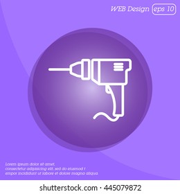 Web line icon. Drill