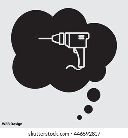Web line icon. Drill