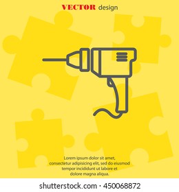 Web line icon. Drill