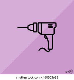 Web line icon. Drill