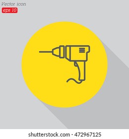 Web line icon. Drill