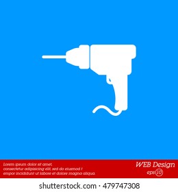Web line icon. Drill