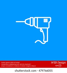 Web line icon. Drill