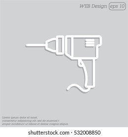 Web line icon. Drill
