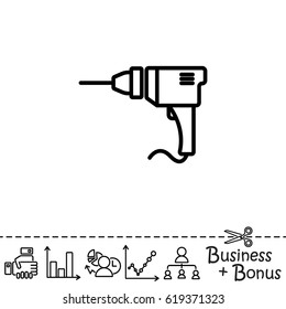 Web line icon. Drill