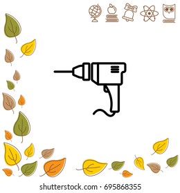 Web line icon. Drill