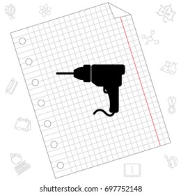 Web line icon. Drill