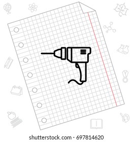 Web line icon. Drill