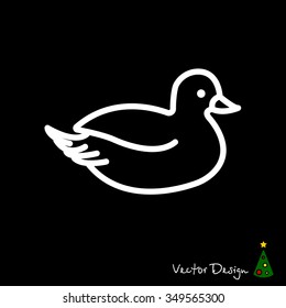 Web line icon. Duck