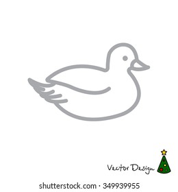 Web line icon. Duck